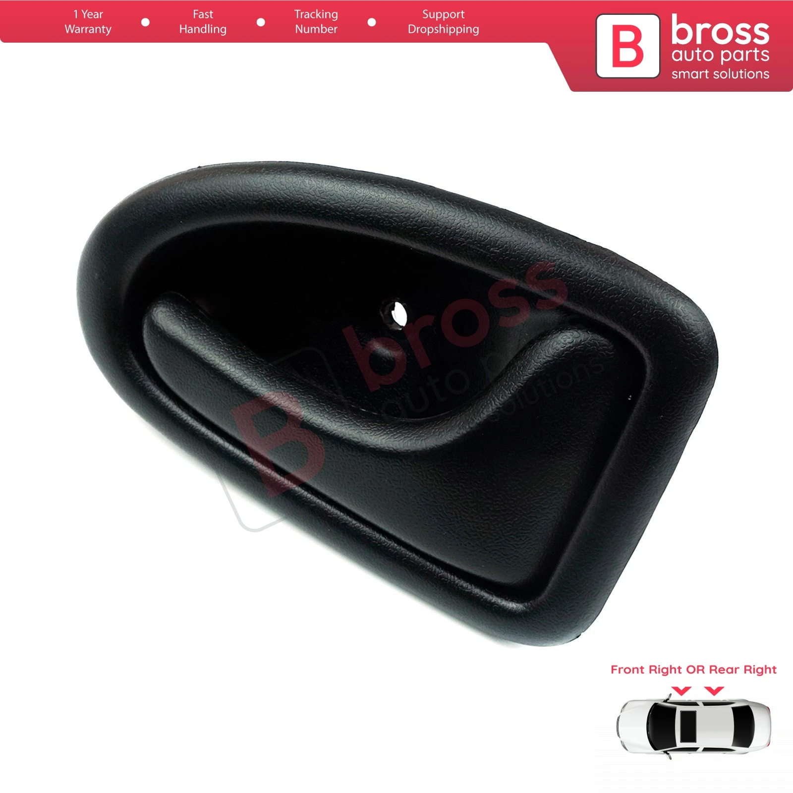 BDP78 Interior Inner Door Opener Handle Opener Front or Rear Right Black 7700434717for Renault Clio 2 Scenic 1 Trafic Logan 1