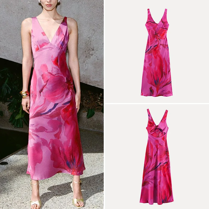 الحرير الساتان يشعر طباعة V Ne Dr Street Sle ربيع 2025 المرأة Faion ألياف البوليستر 00% Svel Dr