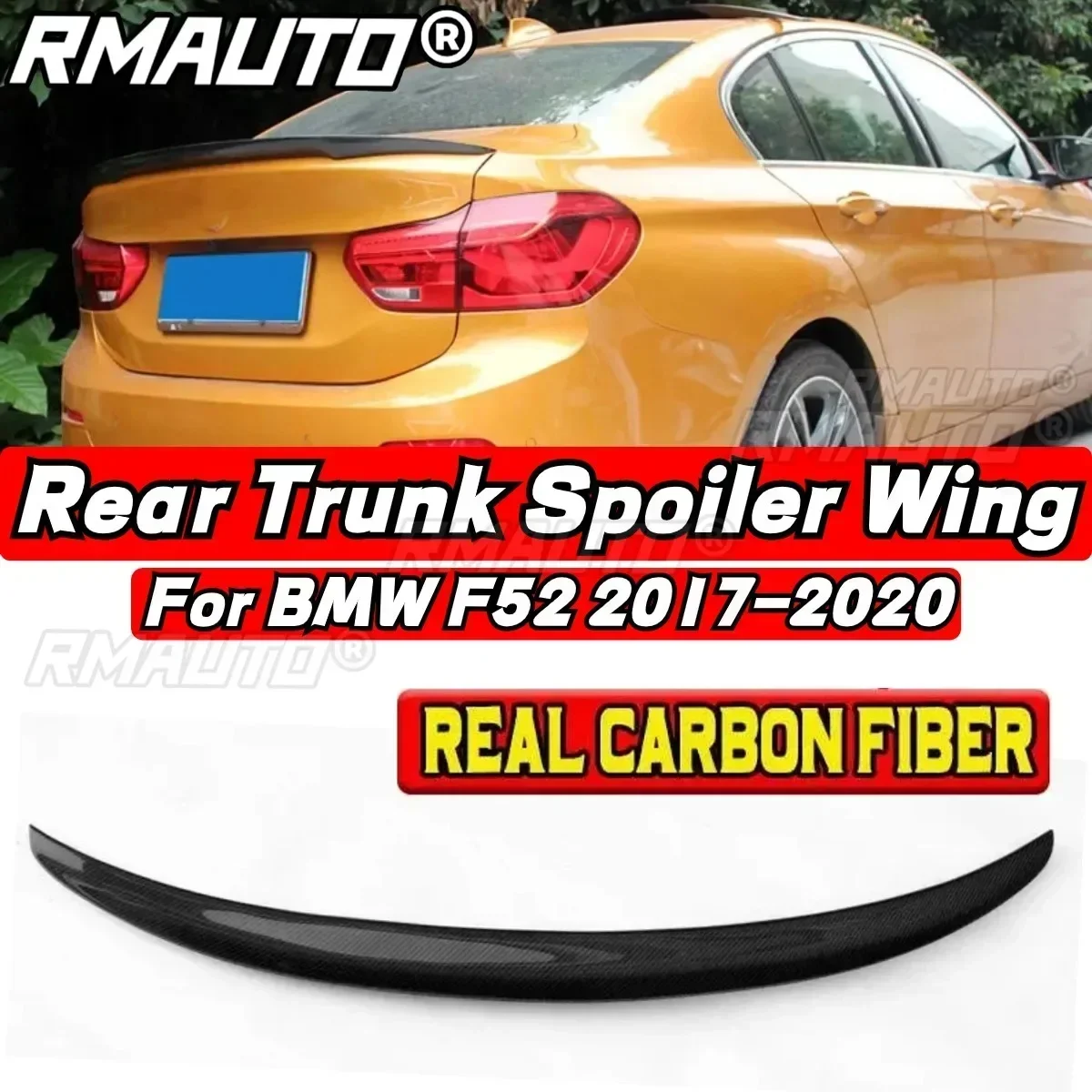 Car Rear Trunk Spoiler Glossy Black P Style Car Rear Spoiler Wing For 2017-2023 BMW 1 Series F52 120i Car Accessories