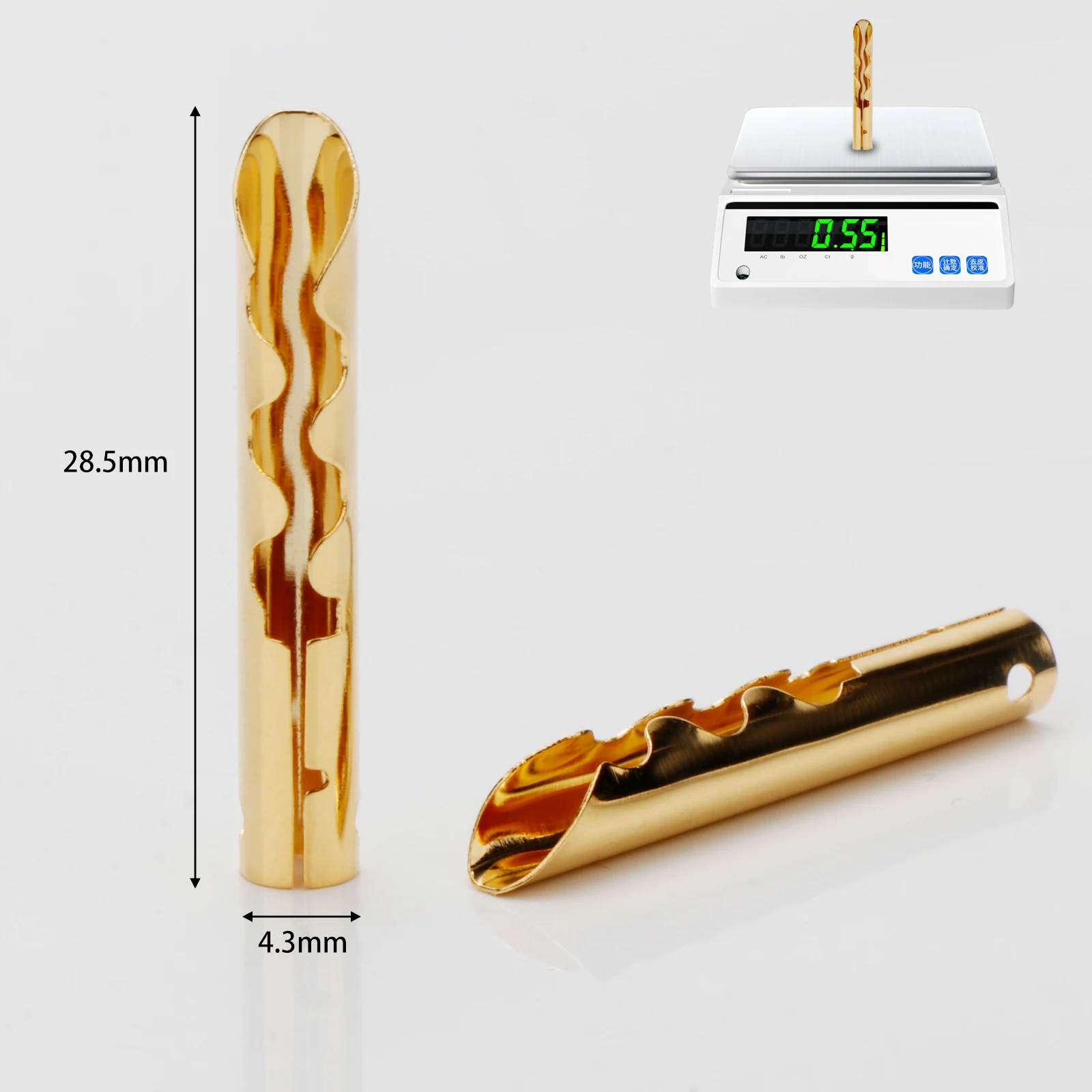 8Pcs High Quality Rhodium Plating/Gold Plating Audio BFA Z-Type 4mm Banana Plug Speaker Cable Connector