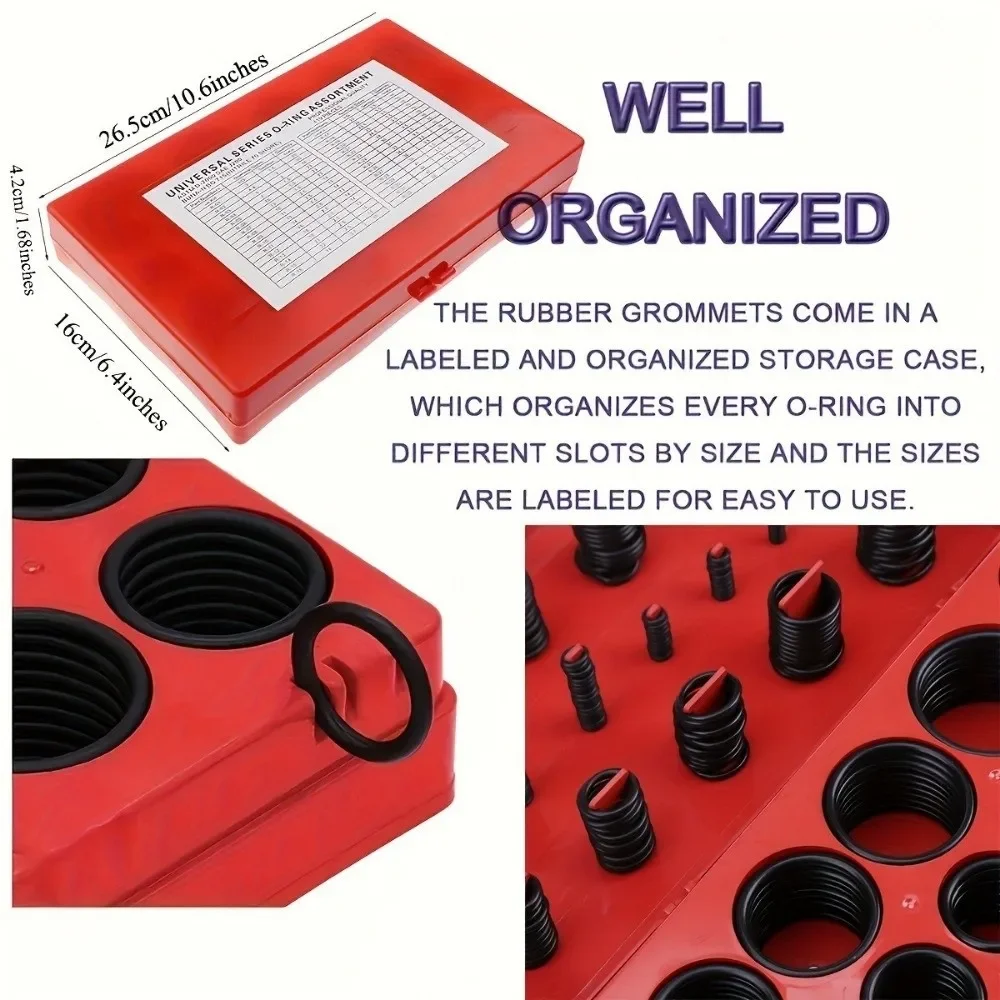 

419PCS Universal O Ring Assortment Replacement Flexible Rubber O Ring Professional Washer Nitrile Rubber Seals Faucet