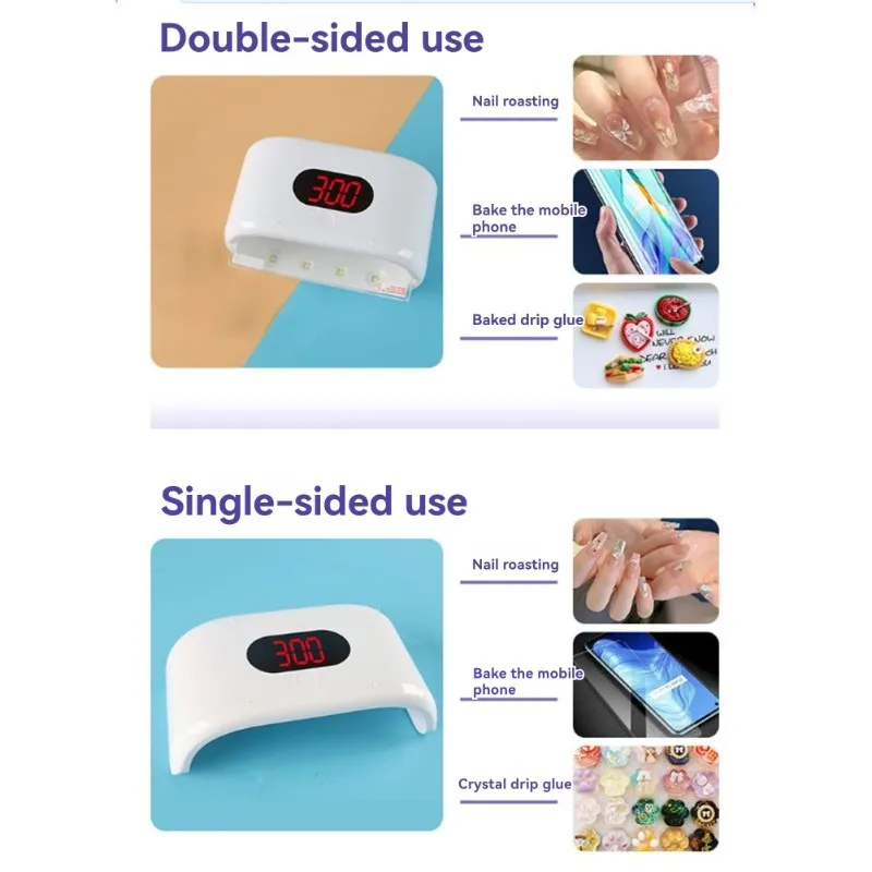 BOFO Mobile Screen Compatible Dual Light Source Nail Lamp 24 Beads UV Curing Lamp For Gel Nails, Non-Blackening, 120S Cure