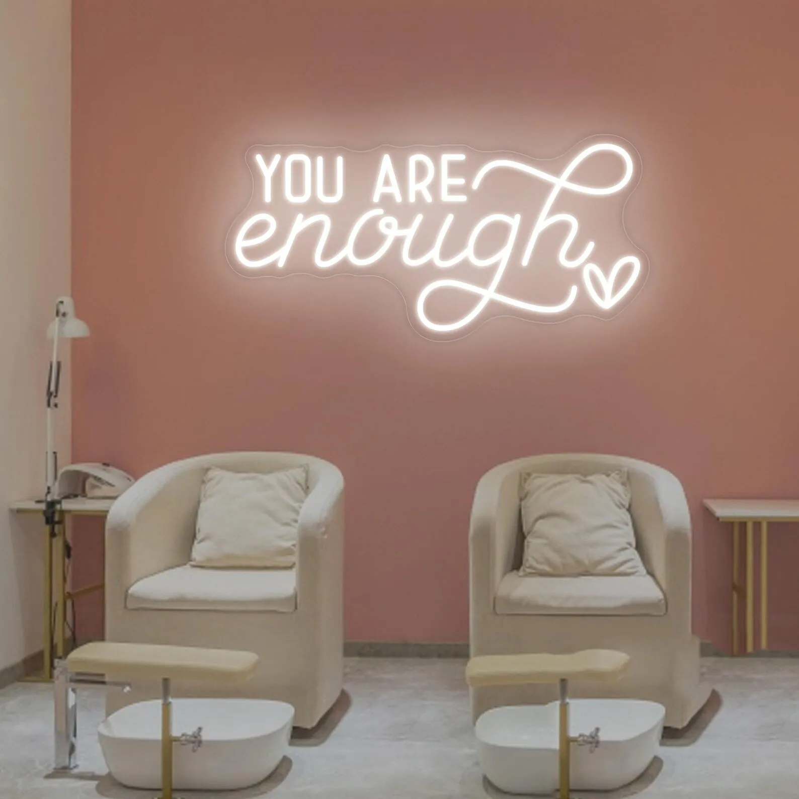 You Are Enough Neon Sign,Beauty Room Neon Sign, Motivational Quotes LED Neon Light Sign,gift for her,Business Neon Sign