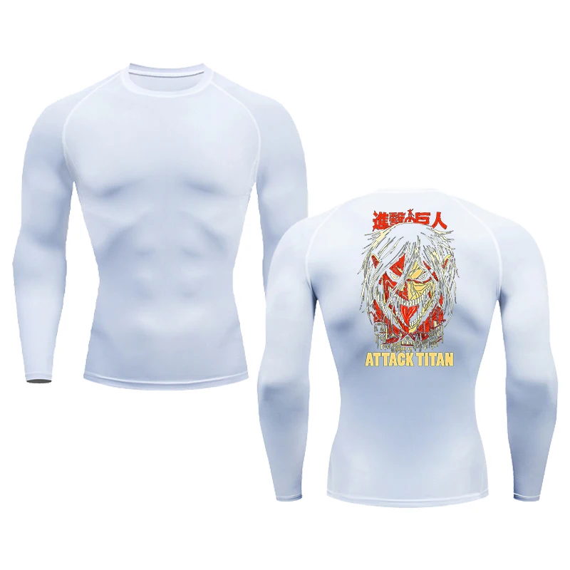 Attack On Titan Graphic Men Running Compression Long Sleeves tight-fitting Sport T-shirt Gym Fitness Male Jogging Tracksuit