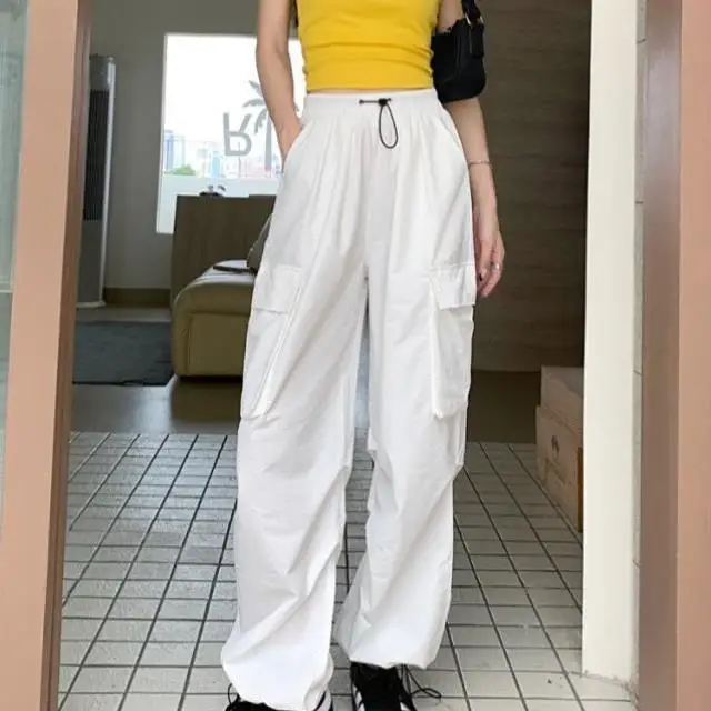   Pantalon décontracté couleur, vêtements de travail rétro pour femmes, taille mi-basse, tissu PVC, autre matériau, Collection hiver 00%