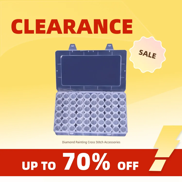 Clearance_1pc 24/38/48/60/80 Slots Plastic Storage Box, DIY Diamond Painting Beads Charms Jewelry Accessories Organizer Box_Cont