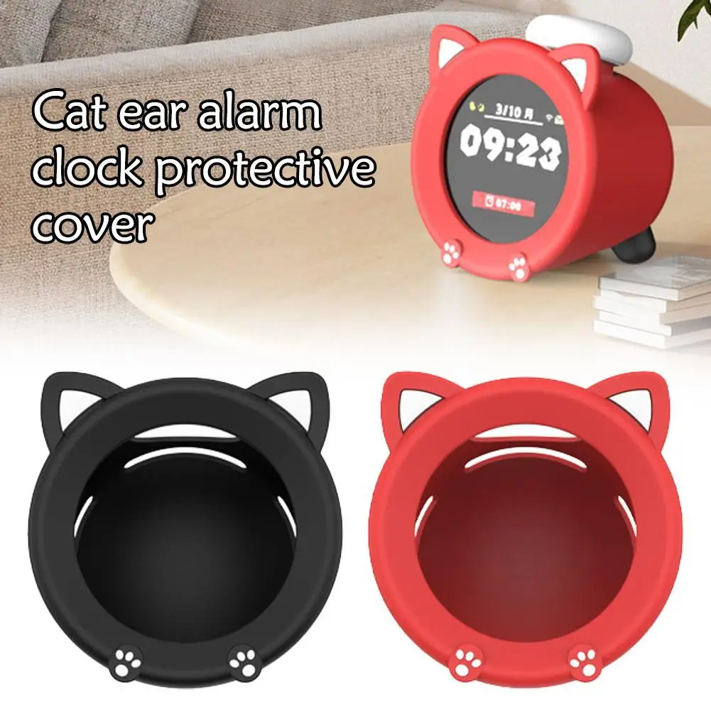 

For Nintendo Sound Clock Alarmo Alarm Clock Cat's Ears Shaped Button Protection Cover Anti Fall Dust-proof Protective Cover