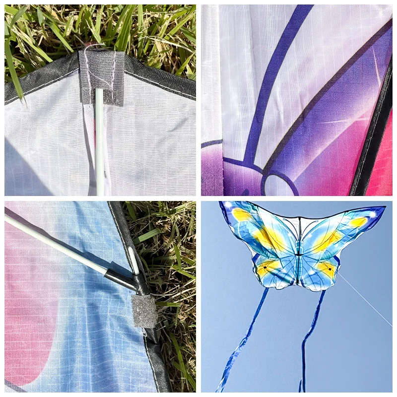 Outdoor Fun 1,4 m Napiic vlinderdrager met 1,8 m staart en 50 m handvatlijn Buitenspeelgoed voor kinderen Insectenvlieger Buitensport