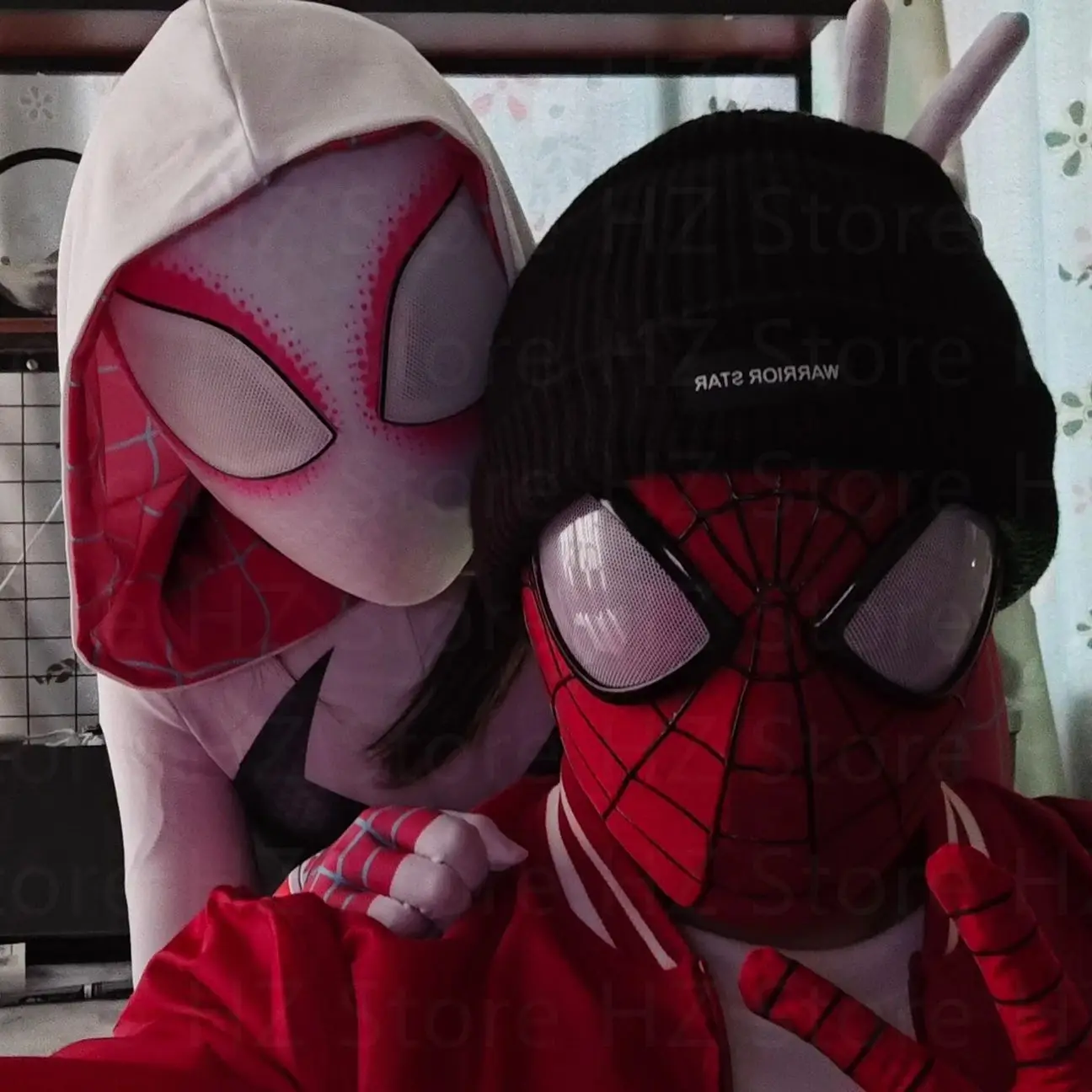 Mar-vel Customized Gwen Cosplay Mask Spiderman Mask Gwen Stacy Cosplay Mask Across The SpiderVerse Wearable Movie Prop Replica