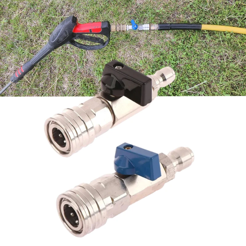 High Pressure Washer Ball Valve Kit 3/8 or 1/4 Quick Connect Fittings for Power Washer Hose Control Water Flow Switch 4500 PSI