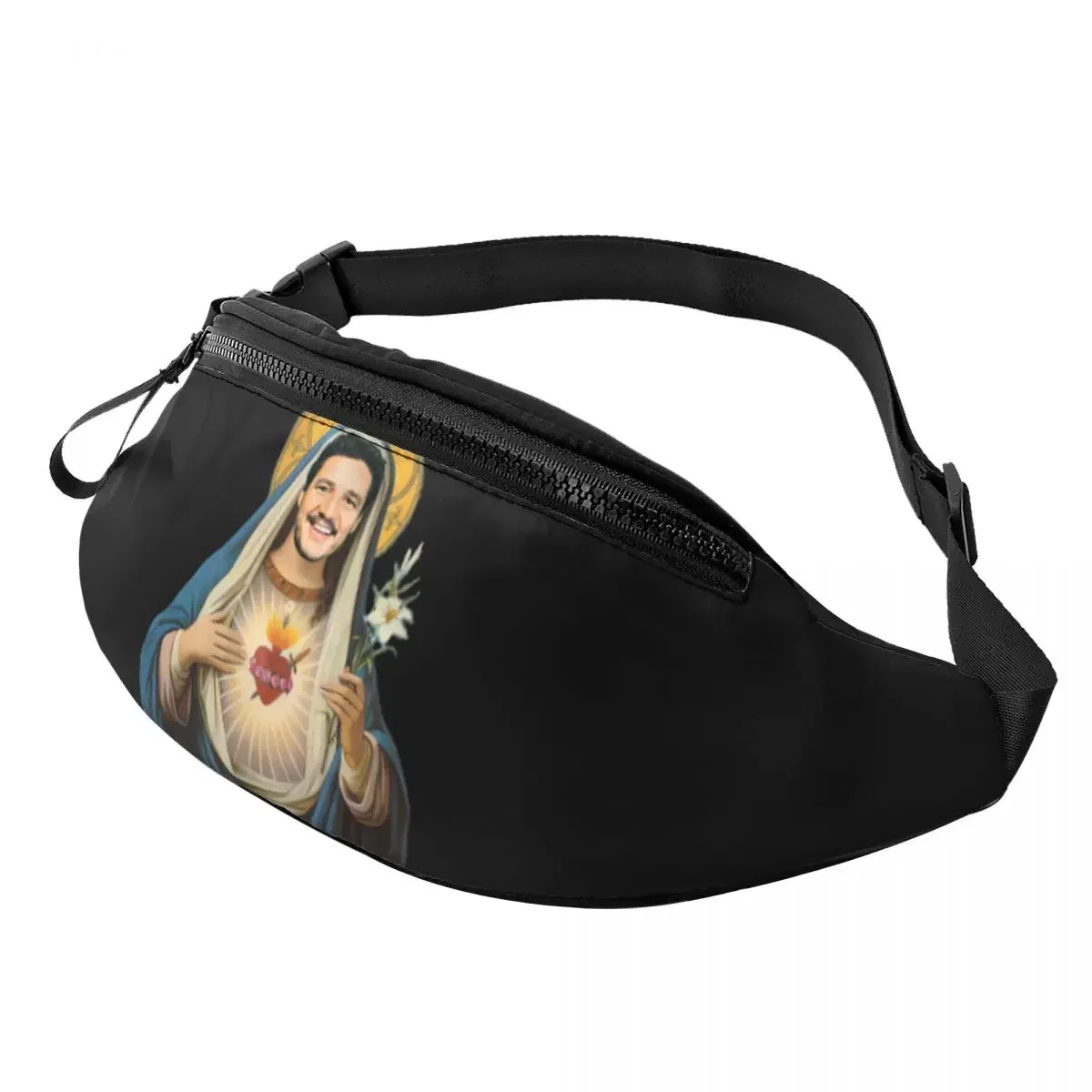 Fashion Pedro Pascal Sacred Heart Fanny Pack for Traveling Men Women Crossbody Waist Bag Phone Money Pouch