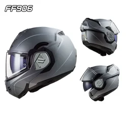 LS2 FF906 Advant Flip Up Full Face Helmets Motorcycle Modular Double Visor Helmet built-in Lens ECE Capacete Casque Casco Moto