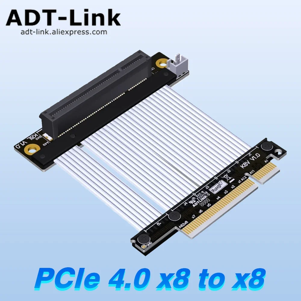 

PCI-E 4,0 X8 к X8 адаптер Удлинительный кабель PCI Express X8 переходник Поддержка сетевой карты жесткого диска видеокарта плоский кабель Gen4