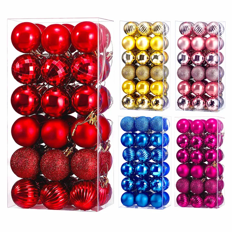 36pc/Lot Christmas Balls Christmas Tree Decorations Hanging Pendants Spheres Xmas Home Party Decor Ornaments New Year 2023 Gift