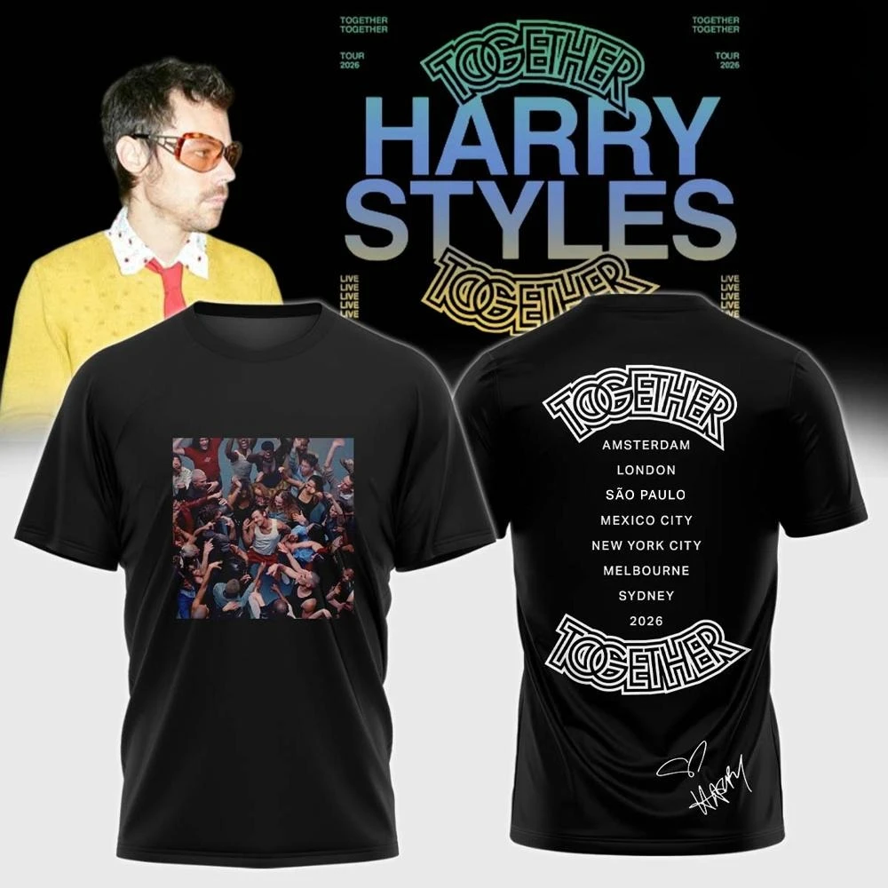 Harry Harry Styles Together Together 2026 Concert Tour Graphic Tee Front Back Print Music Fans Women Men and Kids Short Sleeve T-Shirt - Aliexpress Deal