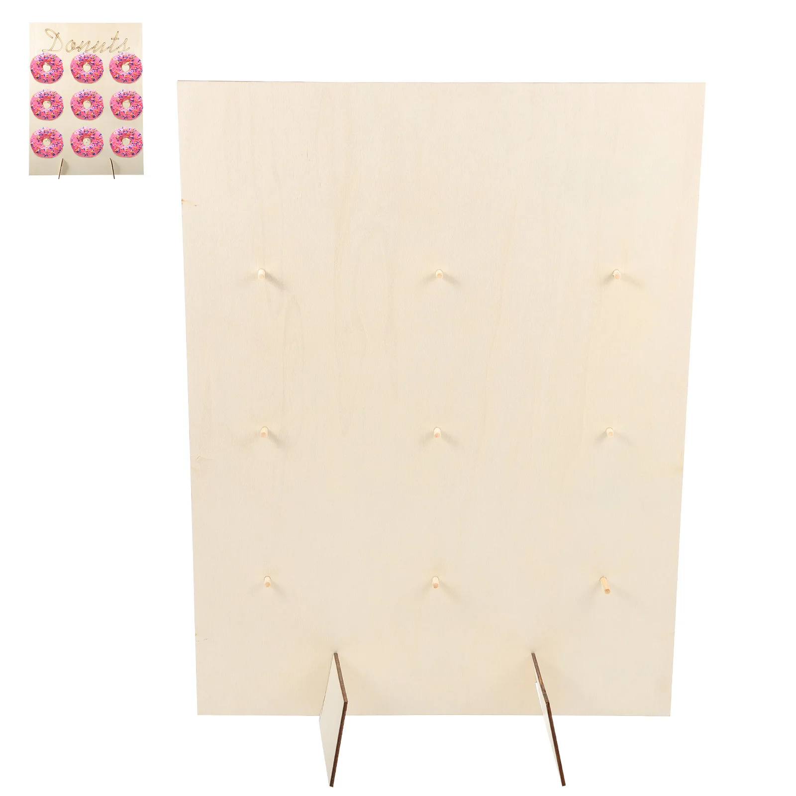 

1Set Wood Donut Stand Lightweight Stable Structure Easy Assembly Donut Party Display Board Holder Donuts Stand for Party