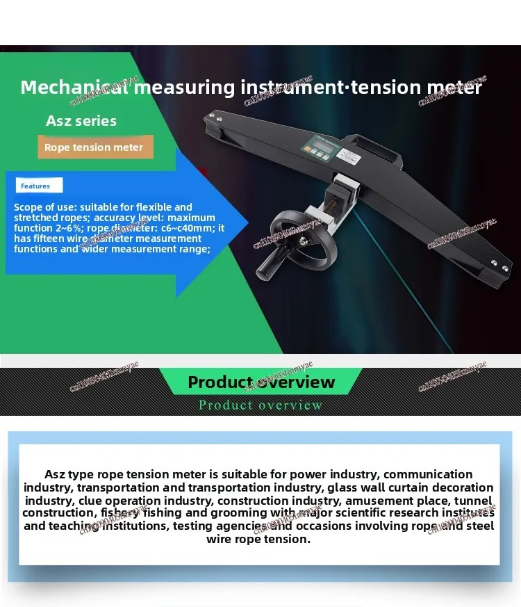 

Wire rope tensimeter Elevator rope tensimeter Side pressure tester