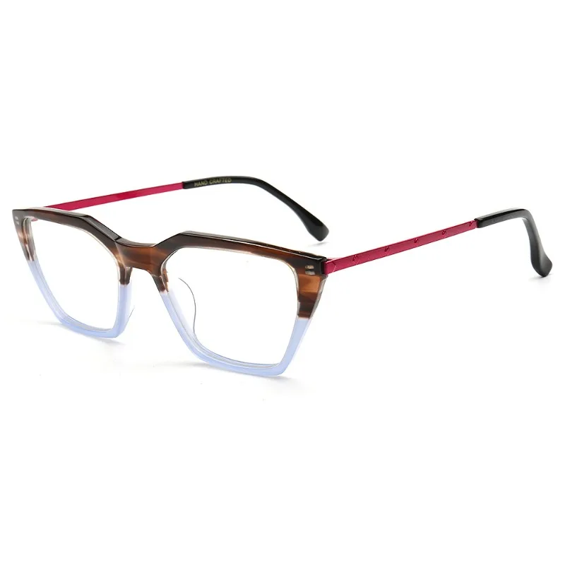 ファッション超軽量アセテート眼鏡フレーム合金脚女性ハイエンド光学近視老眼鏡男性抗青色光眼鏡