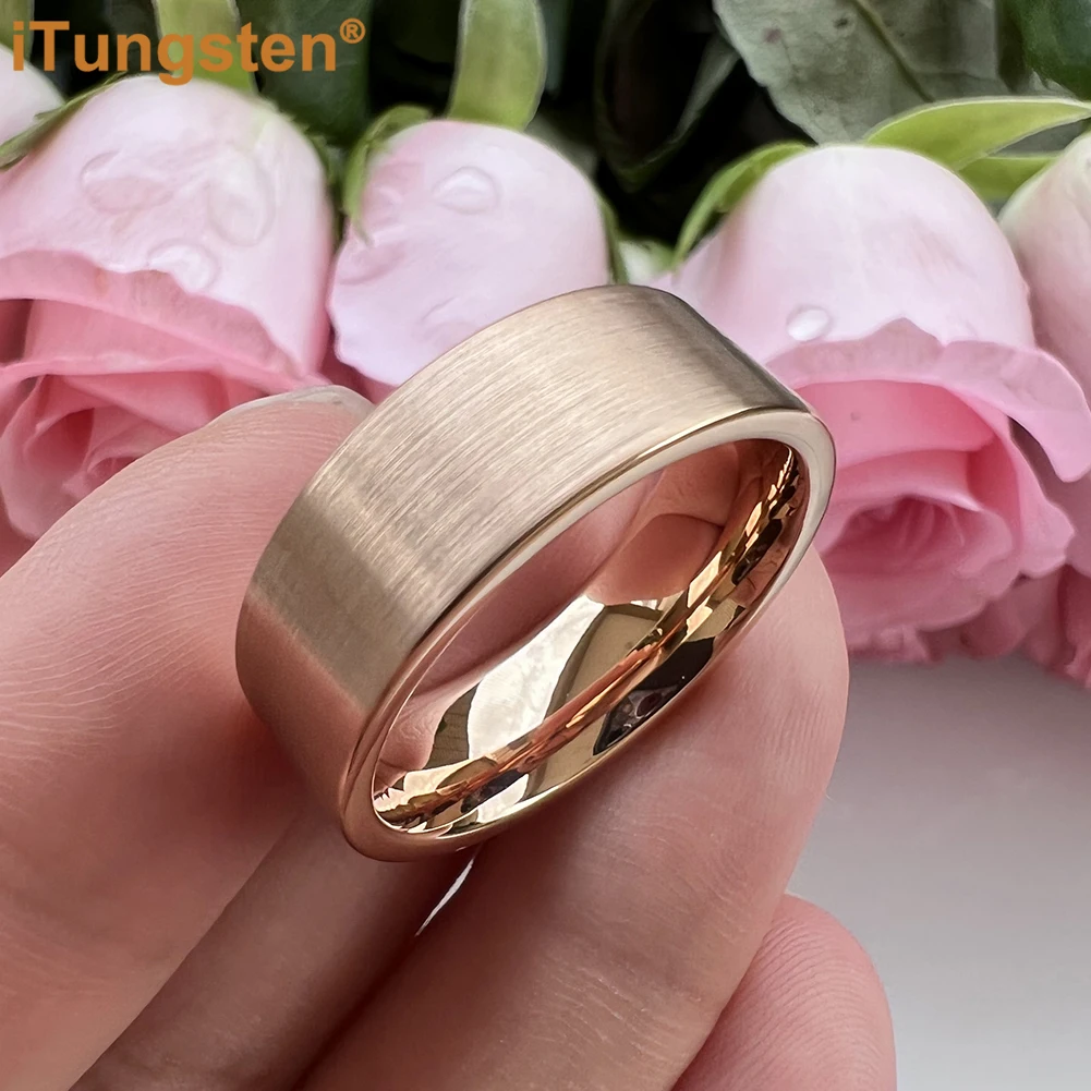 iTungsten 4mm 6mm 8mm Tungsten Carbide Ring Men Women Engagement Wedding Band Fashion Jewelry Pipe Brushed Comfort Fit