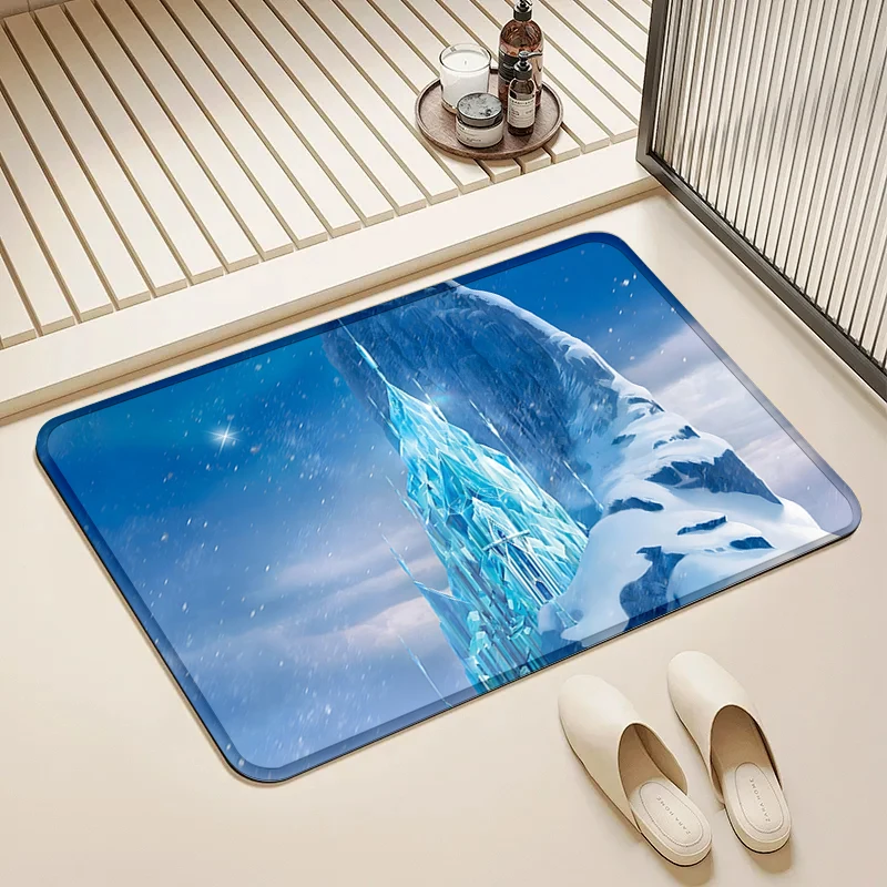 

Disney Frozen Ice Castle Doormat Anti-Slip Floor Mat Home Entrance Decor for Living Room Bathroom