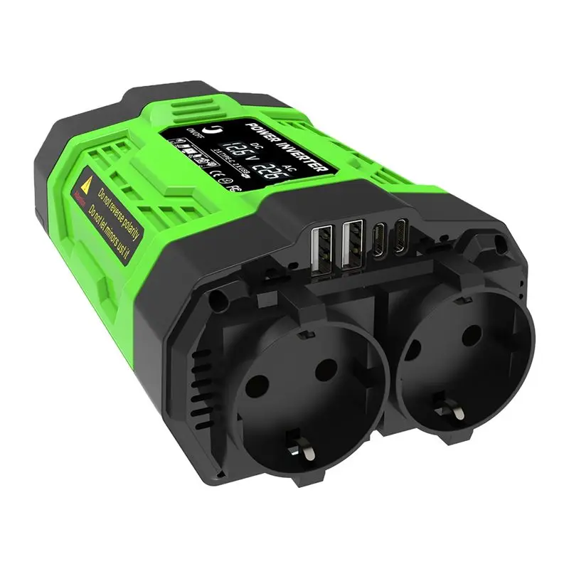 

600W Car Inverter 12V To 220V DC AC Converter Portable Digital Display Power Inverter EU Plug