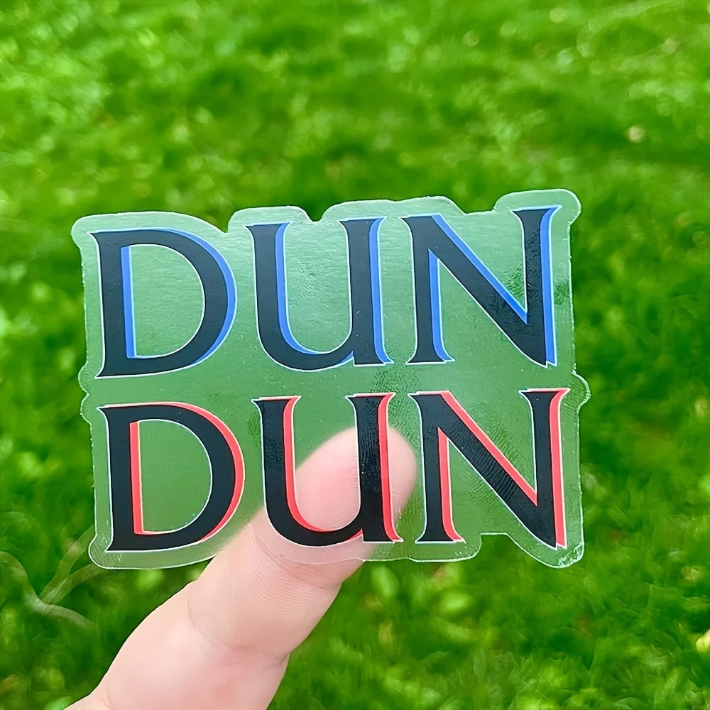 

Dun Dun Sound Effect Funny Motorcycle Stickers Waterproof Sunscreen Fuel Tank Helmet Water Bottle DIY Laptop Phone Vinyl Decals