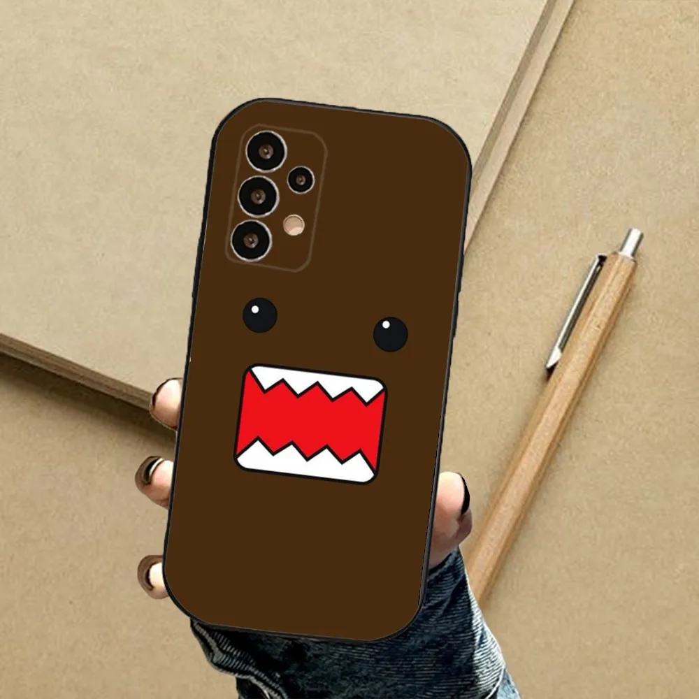 Cute D-Domo Kun Phone Case For Samsung S24,23,23,22,30,21,10,9,Note20 Ultra,Lite,Ultra,5G,Plus,FE,Black Soft Case