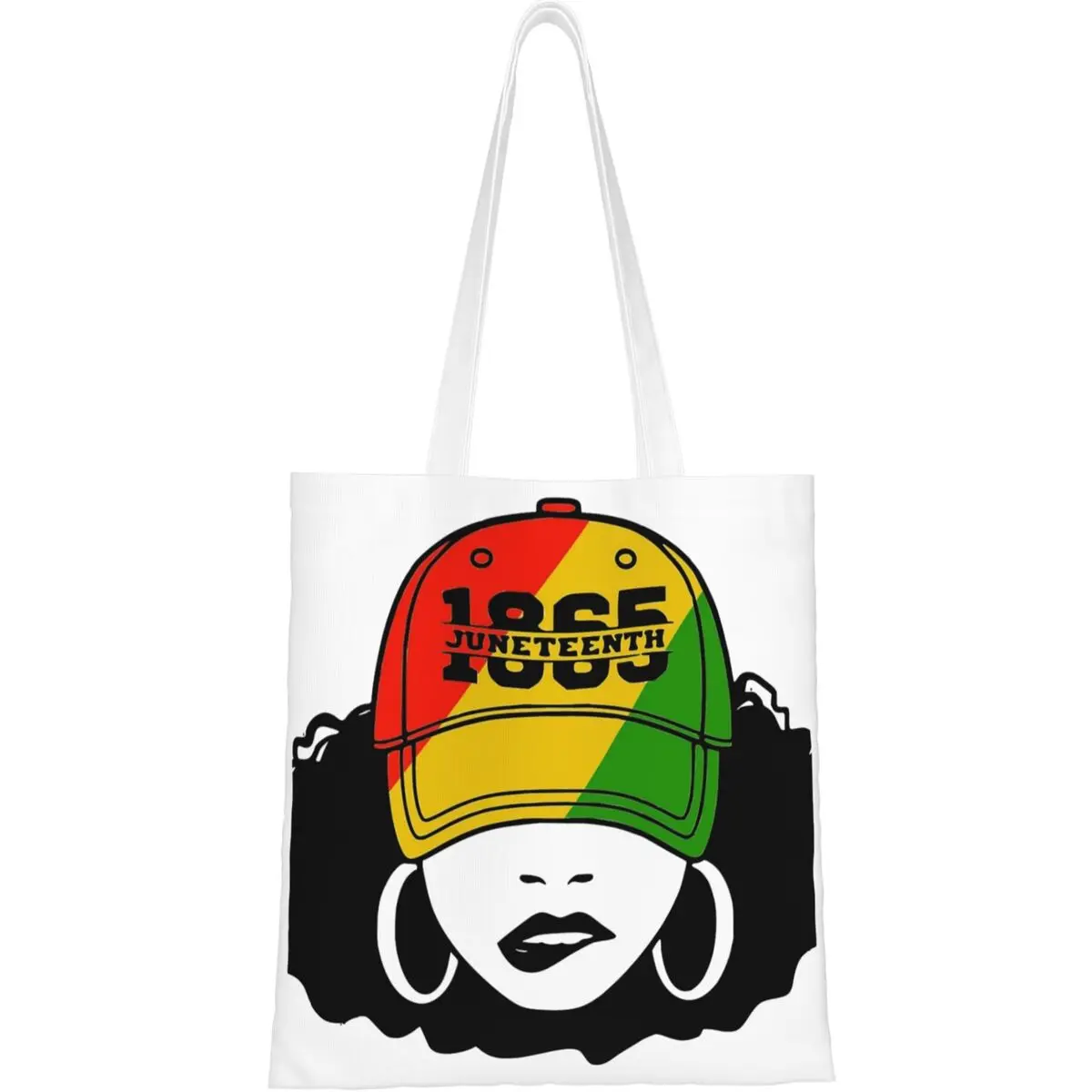 Sexy Juneteenth Girl Black Girl Magic Canvas Tote Handbag Freeish Since 1865 Afro Black Woman Gift Grocery Bags Shopping Bags