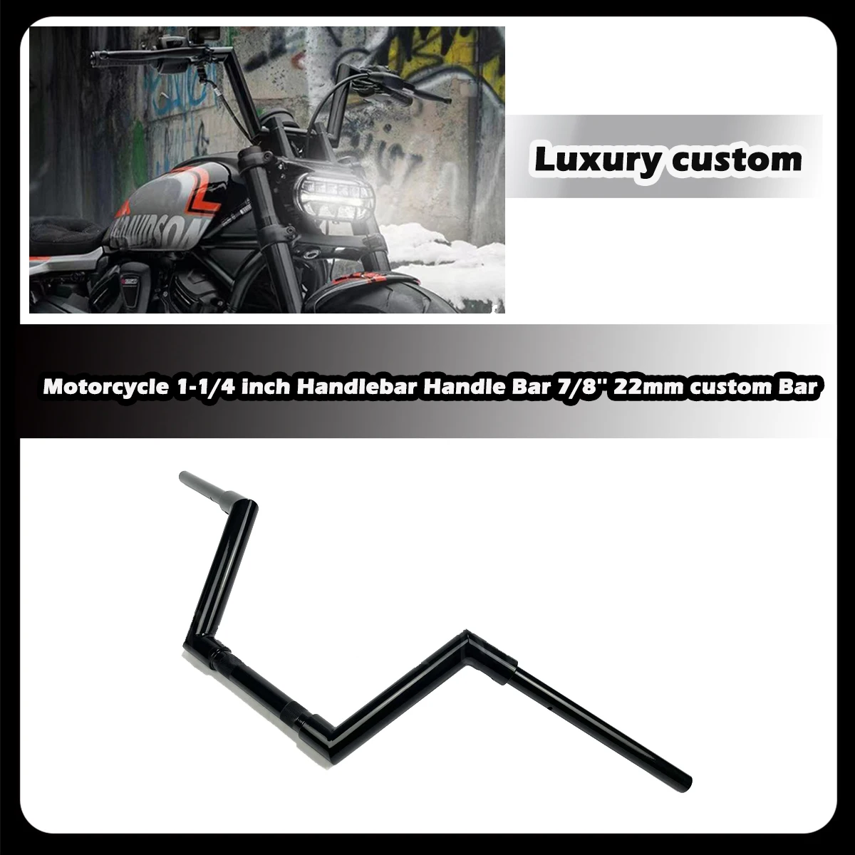 ZDQ Motorcycle Handlebar Handle Bar 7/8'' 22mm custom Bar For Harley Sportster S 1250 RH1250S Nightster 975 2021-up