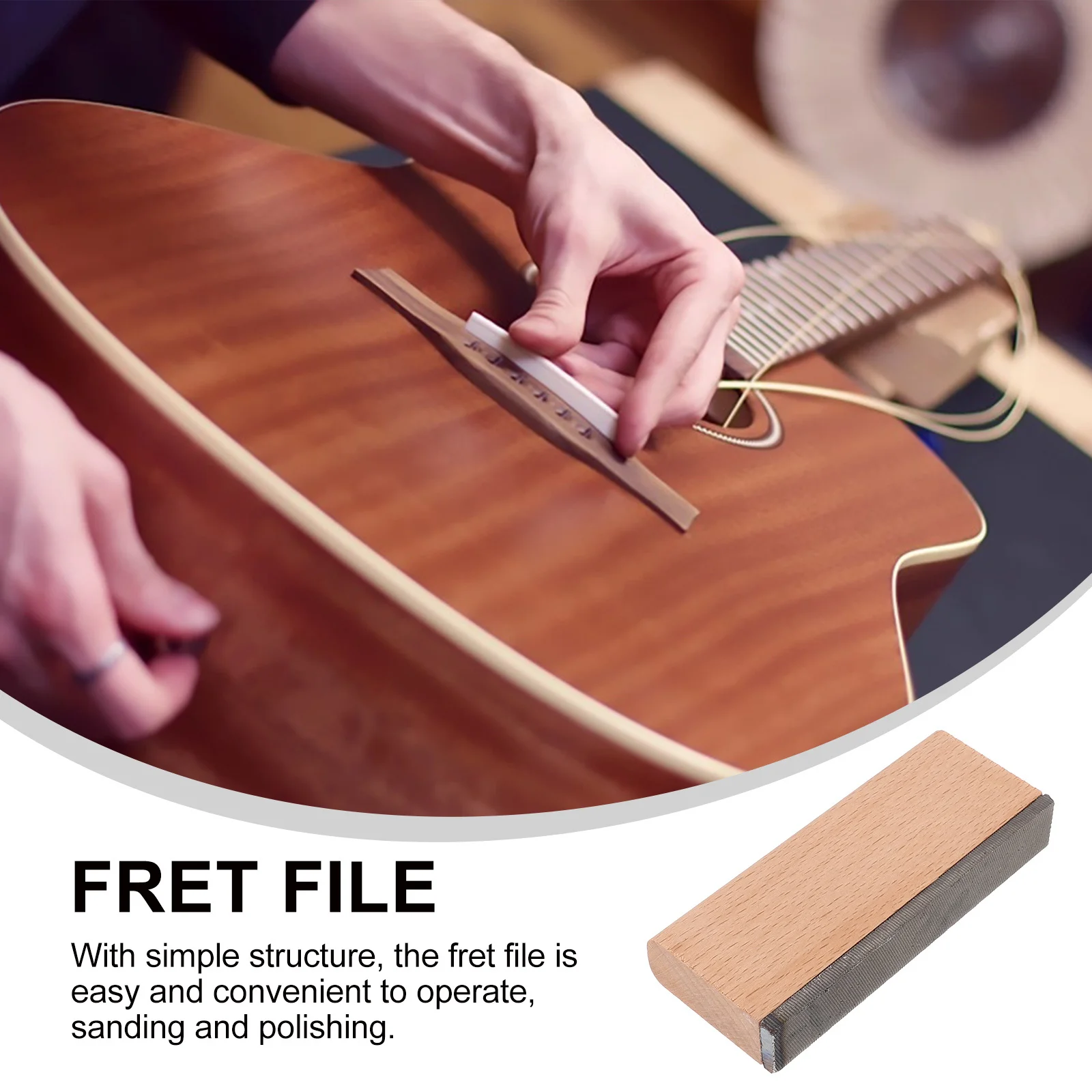 

Fret File Long Lifespan Practical Design Guitar Fret Burr Repair Tool Electric Guitar Supply Portable Musical Instruments