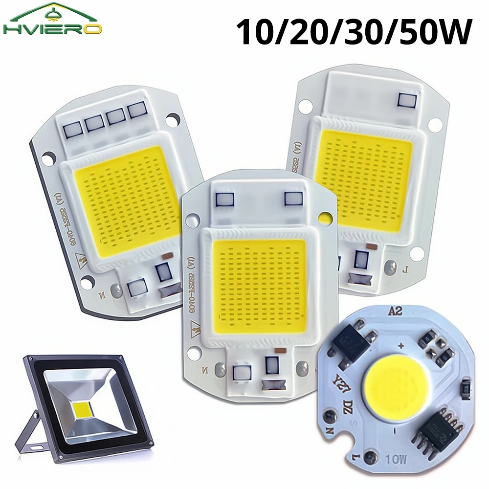 

1PCS COB LED Lamp Chip AC 220V Bulb 10W 20W 30W 50W IP65 High Power Smart IC DIY Flood Light Bulbs Spotlight Outdoor Chips Lamps
