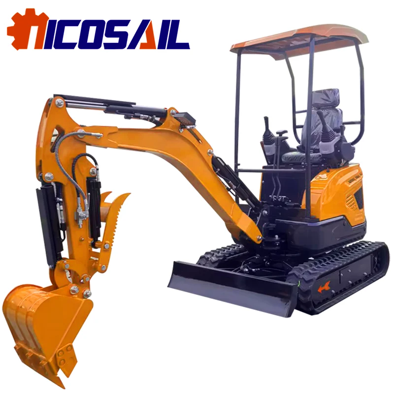 

Free delivery mini tracked hydraulic excavator compact 1.8-ton with optional accessories for sale including a cab