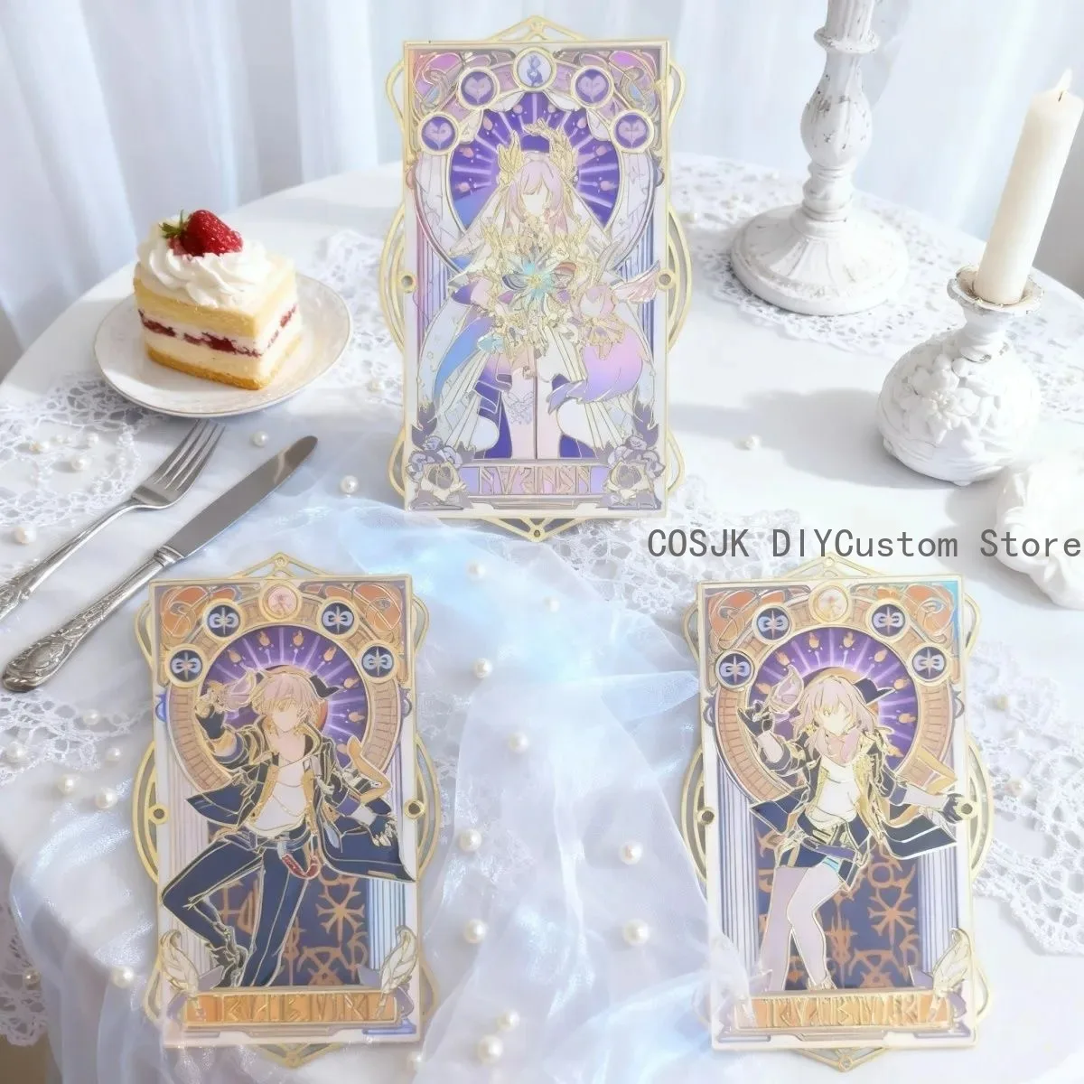 12pcs Game Honkai: Star Rail Dan Heng March 7th Phainon Mydei Anaxa Metal Card Bookmark Anime Collection Cosplay Xmas Gift