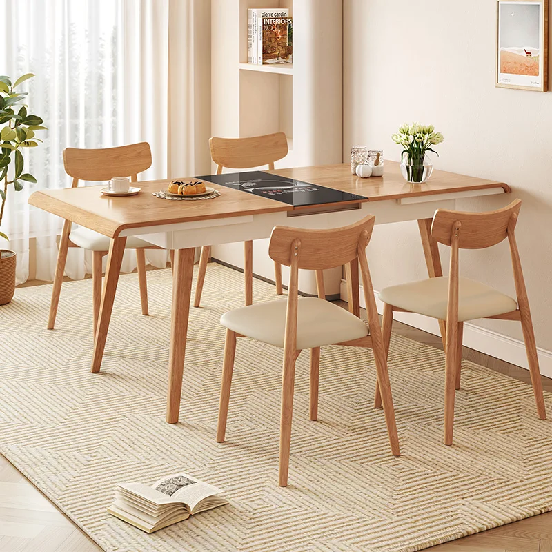 

Dining Table Balanced Shape Classic Look Wood Touch Smooth Polish Neat Frame Dining Room Setup Comfortable Meal Experience