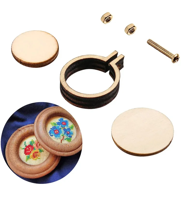 DIY Embroidery Hoop Fixed Frame Mini Creative Cross Stitch Sewing Handmade Pendant Crafts Tool Sewing Art Beginner Tools