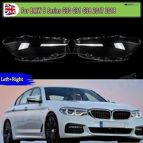 HEADLIGHT LENS COVER FOR BMW G30 G31 G38 5 SERIES 518d 520i 530i 540i 2017 2018 HEADLAMP SHELL cover car light lampshade pair