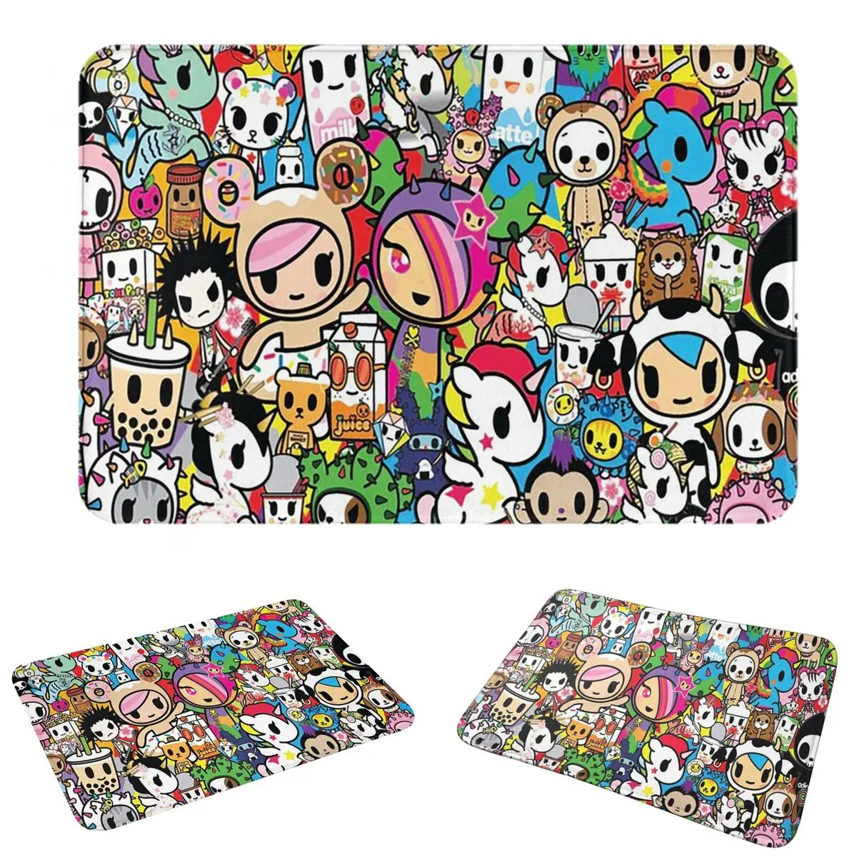 Tokidoki Kawaii Donutella Sandy Unicorno Anti-slip Doormat Floor Mat Washable Carpet Rug for Kitchen Entrance Home Balcony