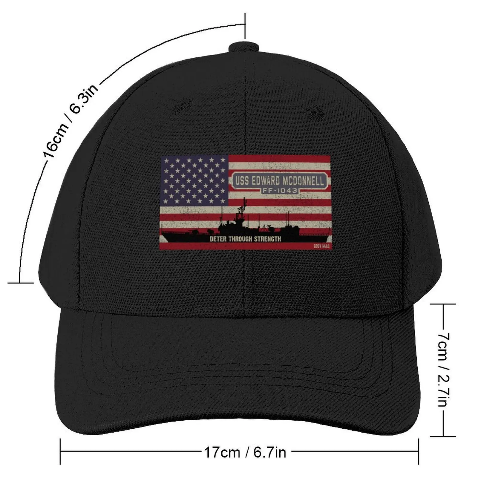 USS Edward McDonnell FF-1043 Frigate Ship USA American Flag Gift Baseball Cap Christmas Hat Beach Bag western Hat Man Women's