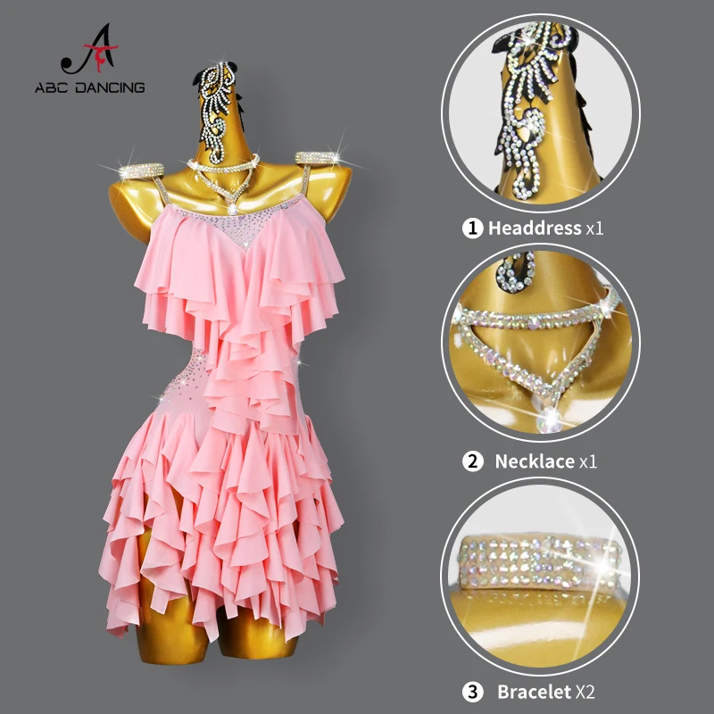 Latin Dance Competition Costume Figure Skating Dress Ballroom Girl Fringed Skirt Piece Suit Dancewear Stage Clothes Samba Woman