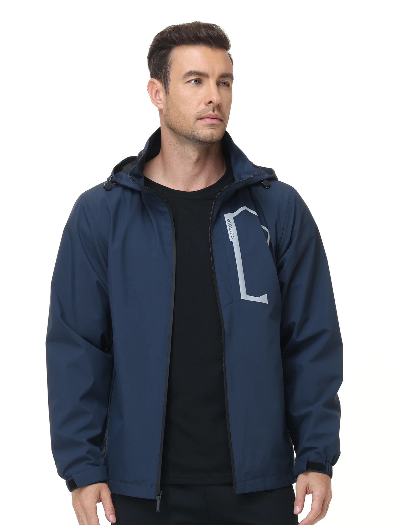 Sommer Herren Outdoor-Jacke Wasserdichte Regenjacke, Dünne Regenjacke mit Mehreren Taschen für Camping Wandern Radfahren Angeln – Detail 13