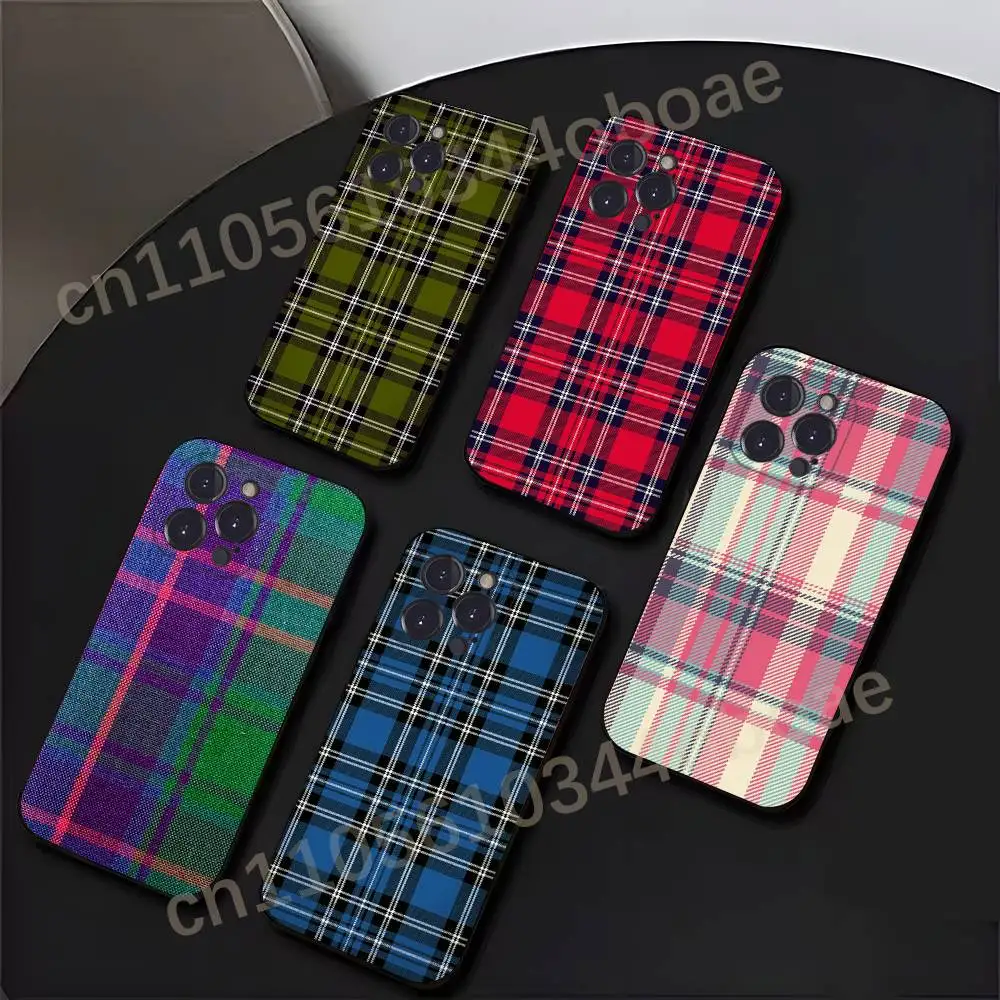 

Beautiful Plaid Fabric Pattern Phone Case For iPhone 17,16,15,14,13,12,11,Pro,MAX,Plus TPU Soft To Skin-friendly Cover
