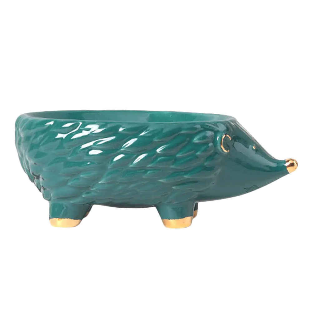 

Ceramic Hedgehog Soap Box Storage Holder Cartoon Animal Rack Craft Practical Bathroom Kitchen Travel Case