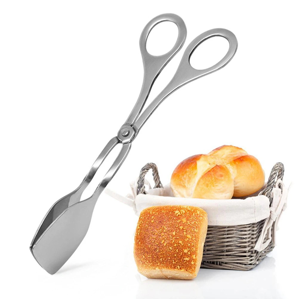 

2Pcs Stainless Steel Food Tongs Kitchen Essential Practical Clips Home Serving Utensils Baking BBQ Tools Small Metal Tongs