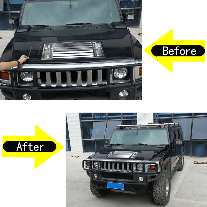 

For 2003-2007 Hummer H2 soft carbon fiber car front hood air vent decorative strip sticker car exterior protection accessories