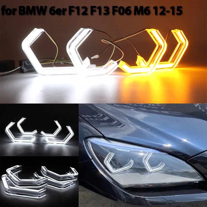 

M4 Style White Yellow Halo Ring Angel Eyes Turn Signal Switchback LED Light Rings for BMW 6 Series F12 F13 F06 M6 2012-2015