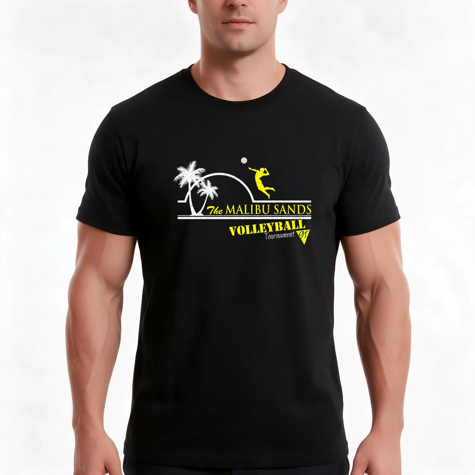 Malibu Sands T-Shirt, Summer Casual Cotton Tee, Oversized Streetwear Tops, Vintage Graphic Print, Loose Fit Short Sleeve