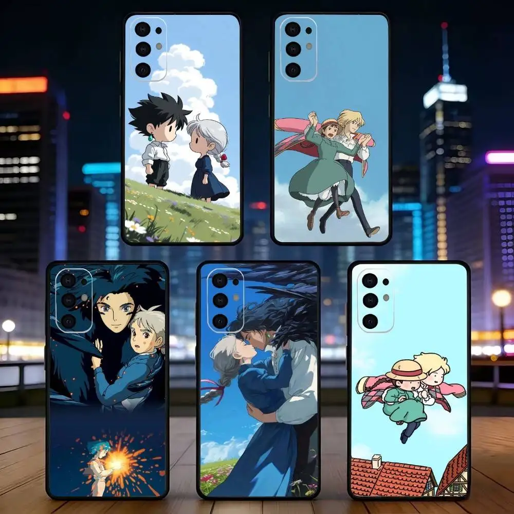 H-Howls Moving C-Castle Cute Phone Case For Samsung S25,S24,S21,S22,S23,S30,Ultra,S20,Plus,Fe,Lite,Note,10,Black Cover