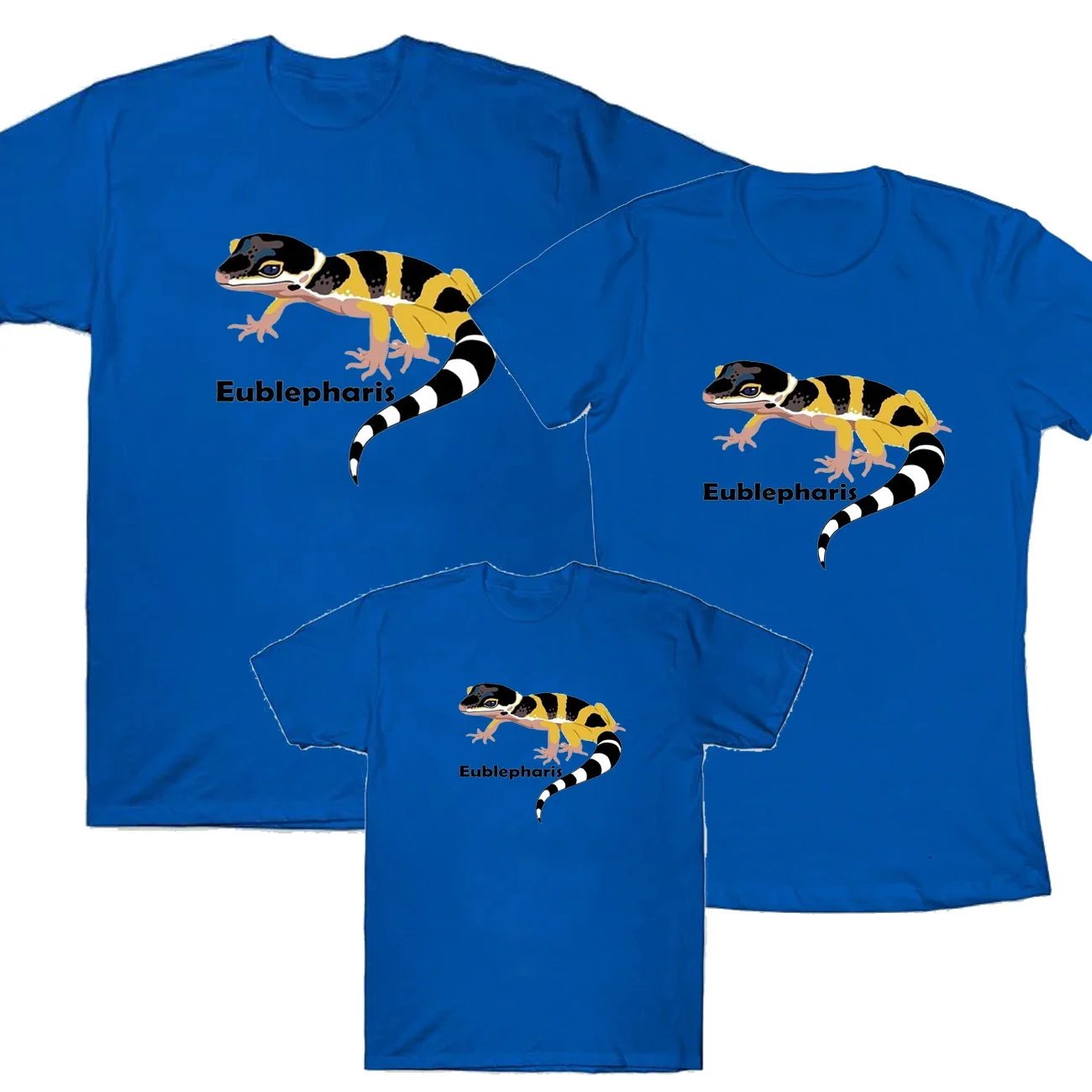 Eublepharis Macularius Printing Family Set T-Shirt Cotton O-Neck Short Sleeve Shirt Pets Reptile Lover Family Matching Outfit