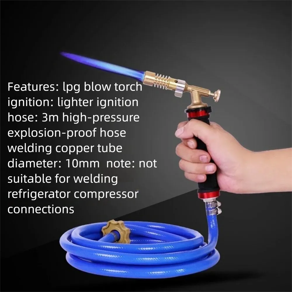 Propane LPG Gas Welding Torch with 3M Hose High Heat Burner for Soldering Brazing Cooking Heating