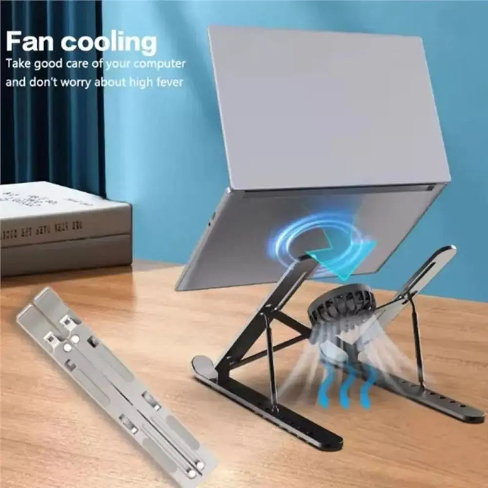 Foldable Laptop Cooler Stand Portable Stand With Fans Laptop Desktop Bracket Stable Adjustable Stand